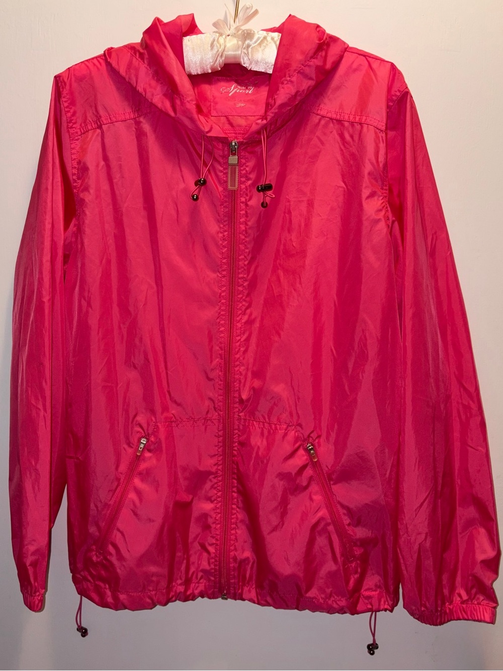 Style & Co. Sport hot pink lightweight windbreaker jacket